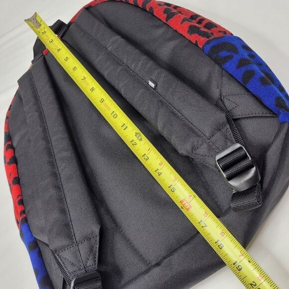 NEW VANS PLUSH LEOPARD FURRY BLACK BLUE RED GOLD Deana BACKPACK TRAVEL BAG NWT - Picture 2 of 16
